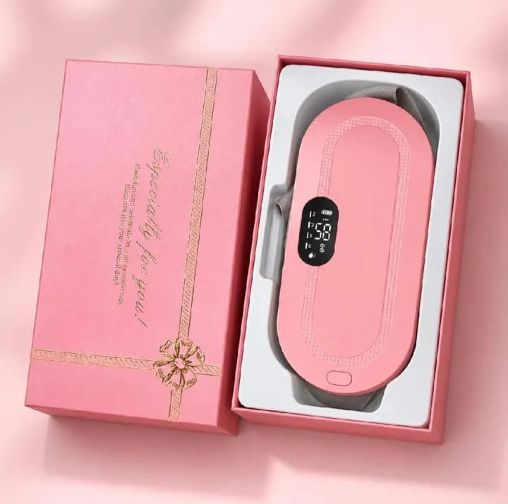Digital Period Heating Pad & Vibrating Belt | 3 Heat Levels, 4 Massage Modes | Fast Relief for Menstrual Cramps