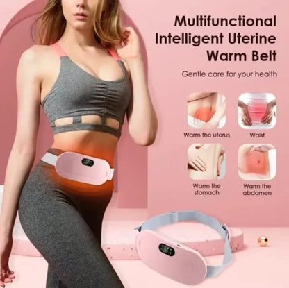 Digital Period Heating Pad & Vibrating Belt | 3 Heat Levels, 4 Massage Modes | Fast Relief for Menstrual Cramps
