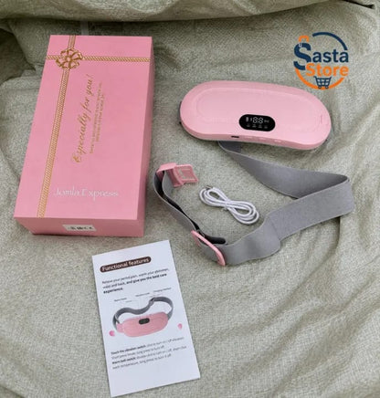 Digital Period Heating Pad & Vibrating Belt | 3 Heat Levels, 4 Massage Modes | Fast Relief for Menstrual Cramps